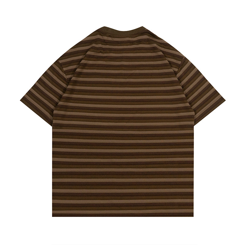 GRAF&WU Embroidered 3D Textured Stripes T-shirts