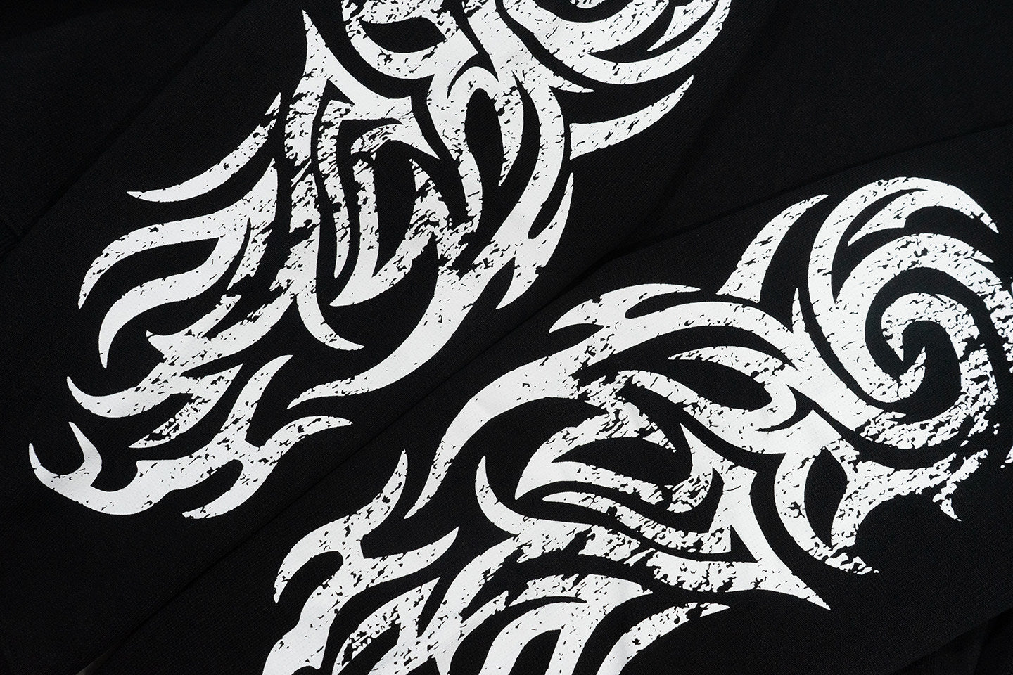 GRAF&WU Dragon Horse Print Retro Letter Graphic Hoodie