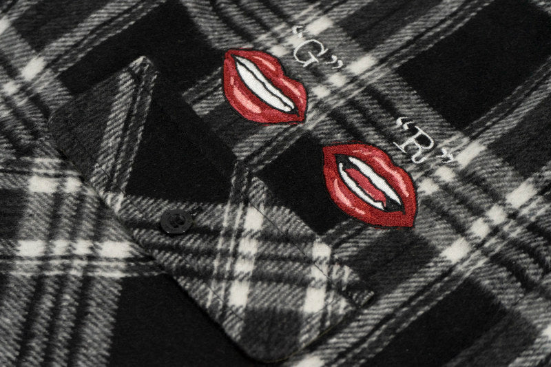 GRAF&WU LipSycn Streetwear Plaid West Coast Brushed Shirt