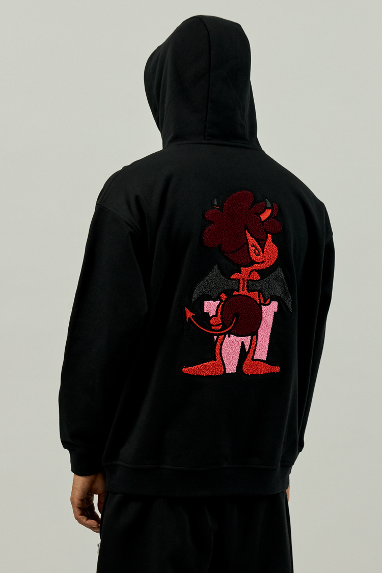GRAF&WU Angel G Devil W Towel Embroidery Hoodie