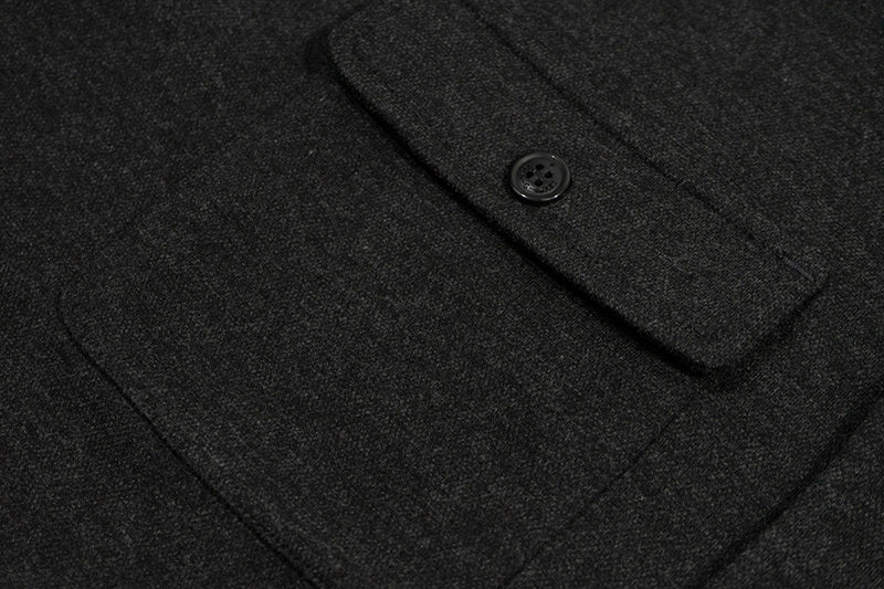 GRAF&WU Cashmere Solid Embroidered Small Logo Street Gentleman's Shirt