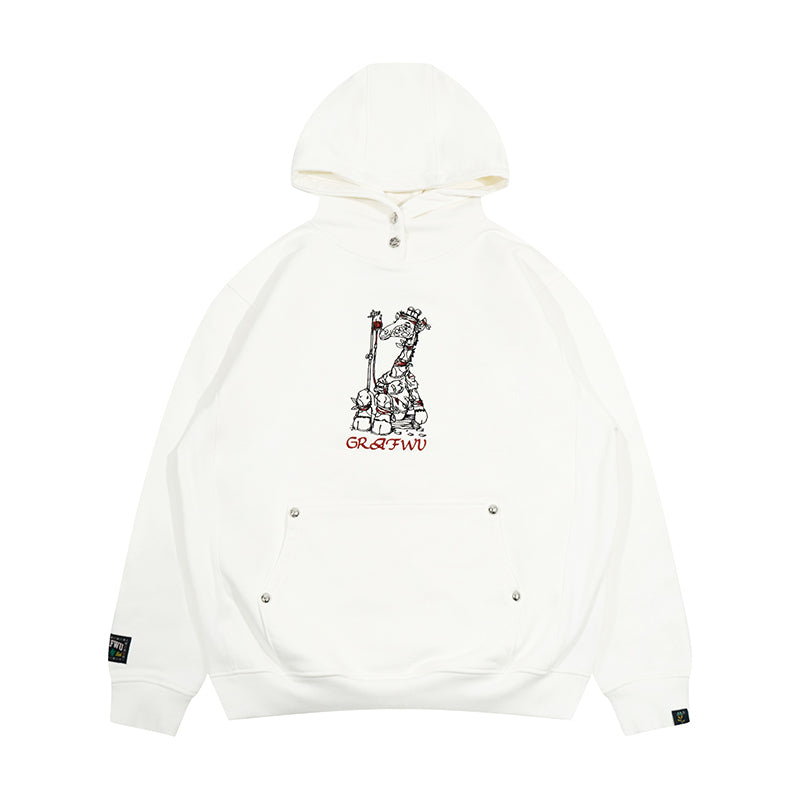 GRAF&WU Heartbreak Giraffe Embroidered Thick Hoodie