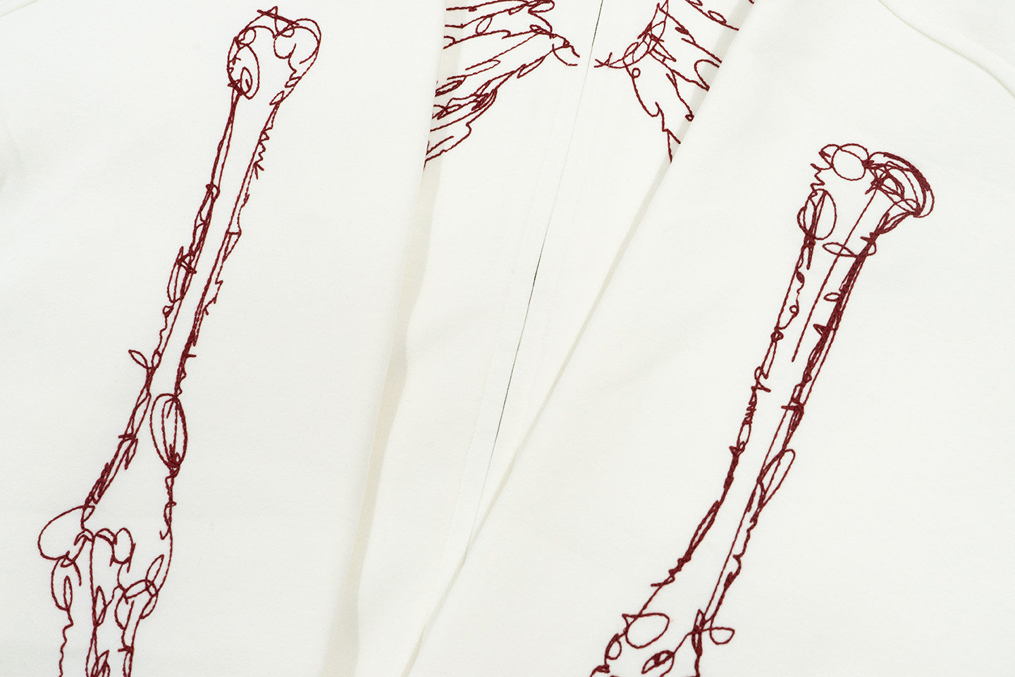 GRAF&WU Rib Cage Skeletal Hand Embroidery Zip-Up Jacket
