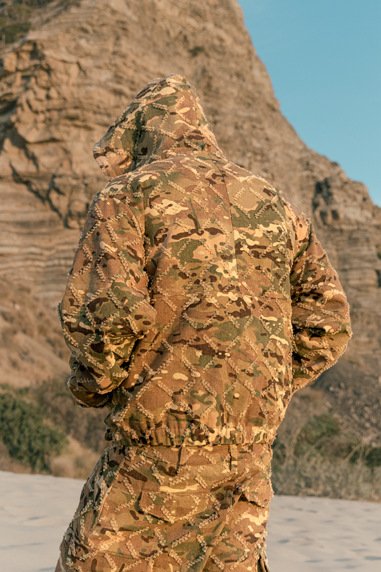 GRAF&WU Vintage Camouflage Leopard Pattern Thick Jacket