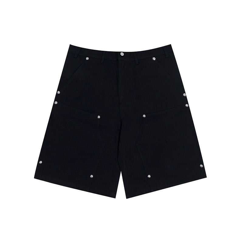 GRAF&WU Shorts Cute Ghost G Letter Logo Shorts Casual Solid Color Cargo Pants Men Women Cotton Shorts Hip-Hop Trend Pants