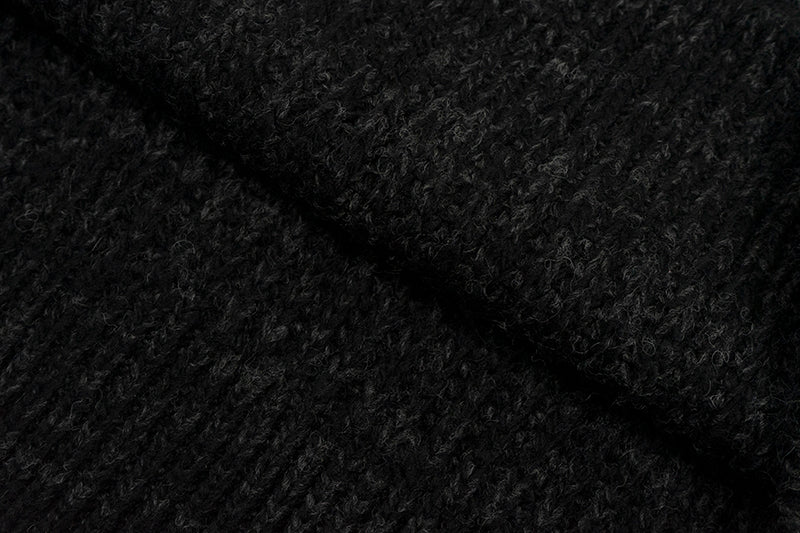 GRAF&WU Duck Couples Embroidered Badge Knitted Cable Knit Thick Sweater