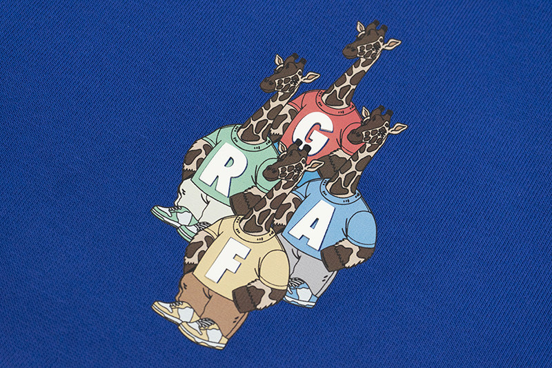 GRAF&WU Four Giraffe Overlapping Fleece Hoodie Trend Streetwear Sweatshirt