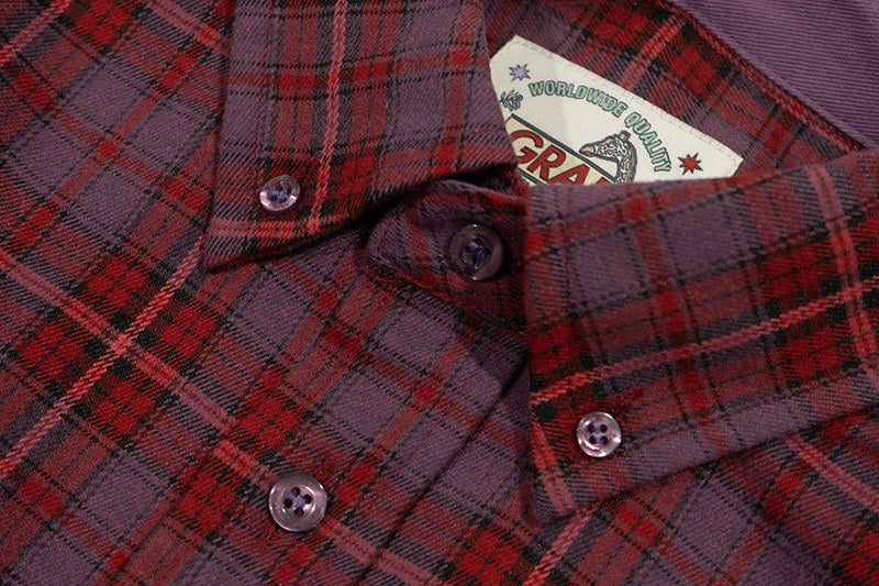 GRAF&WU Fashion Plaid Design Loose Cozy Cotton Long-sleeved Shirt