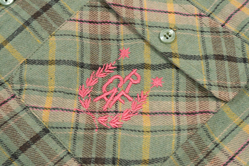 GRAF&WU Vintage Plaid Button Up Shirt Embroidered Streetwear