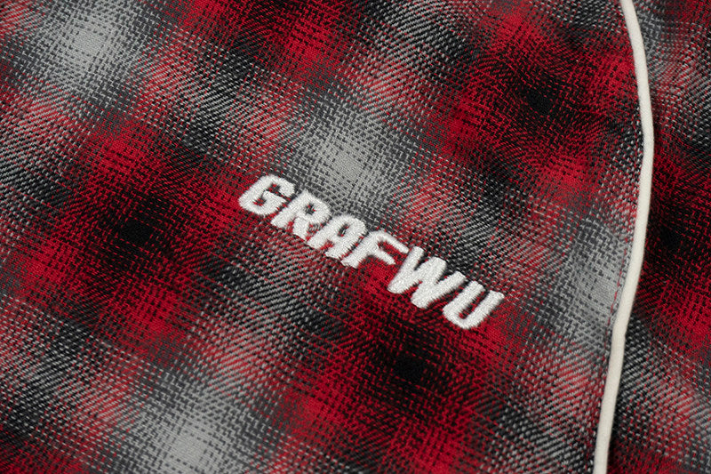 GRAF&WU Racing-themed Embroidered Streetwear Loose Brushed Shirt
