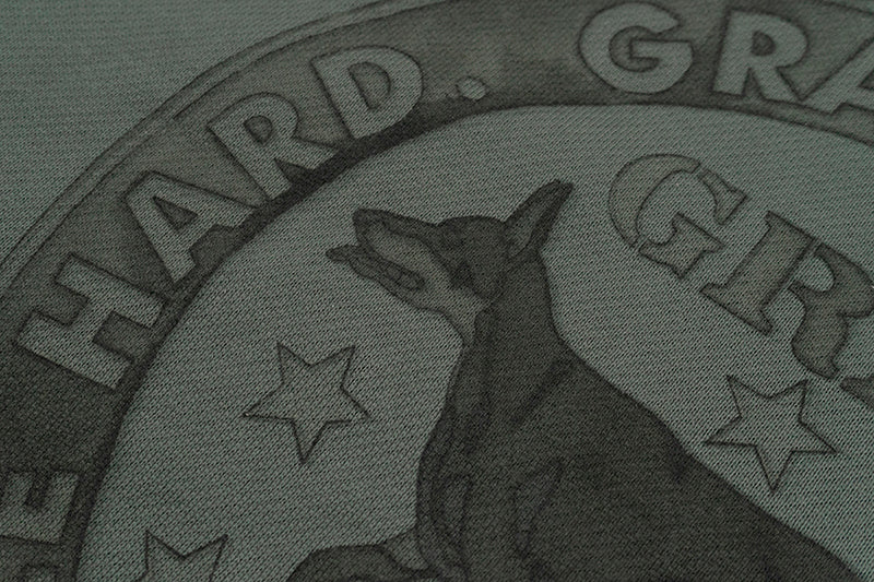 GRAF&WU Vintage Doberman Print Fleece Zip-Up Hoodie