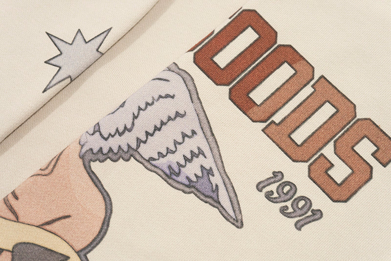 GRAF&WU Goddess Blessing Graphic Oversize Crew Neck Sweatshirt