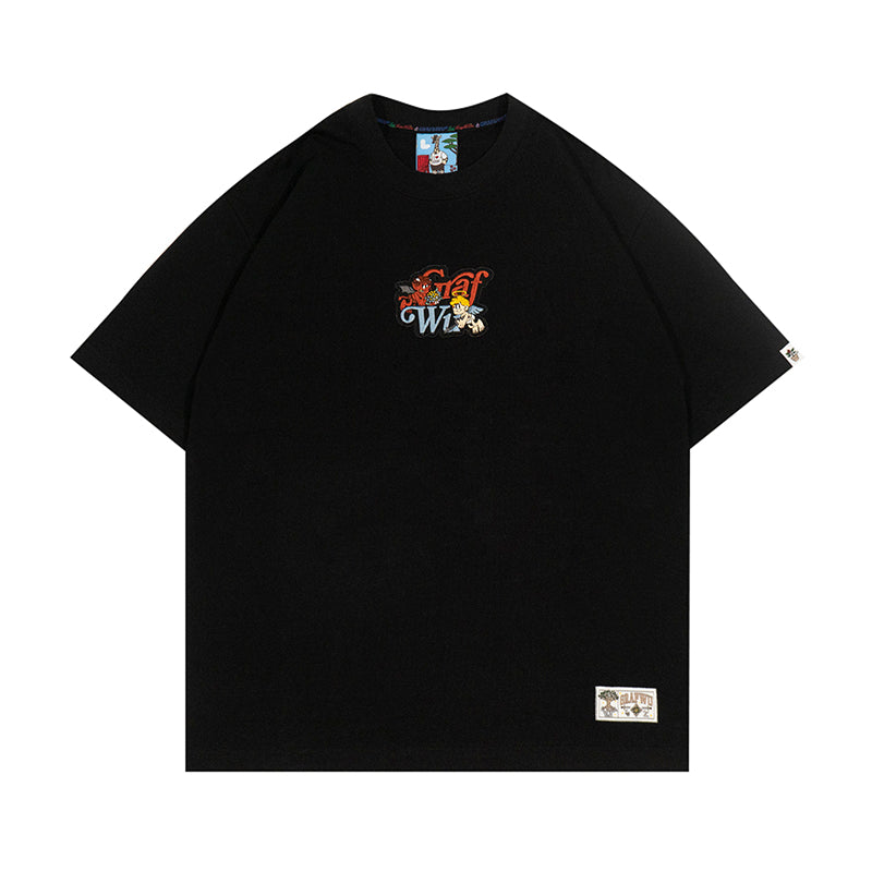 GRAFWU 9 Relationships Angel Devil Embroidery T-Shirts