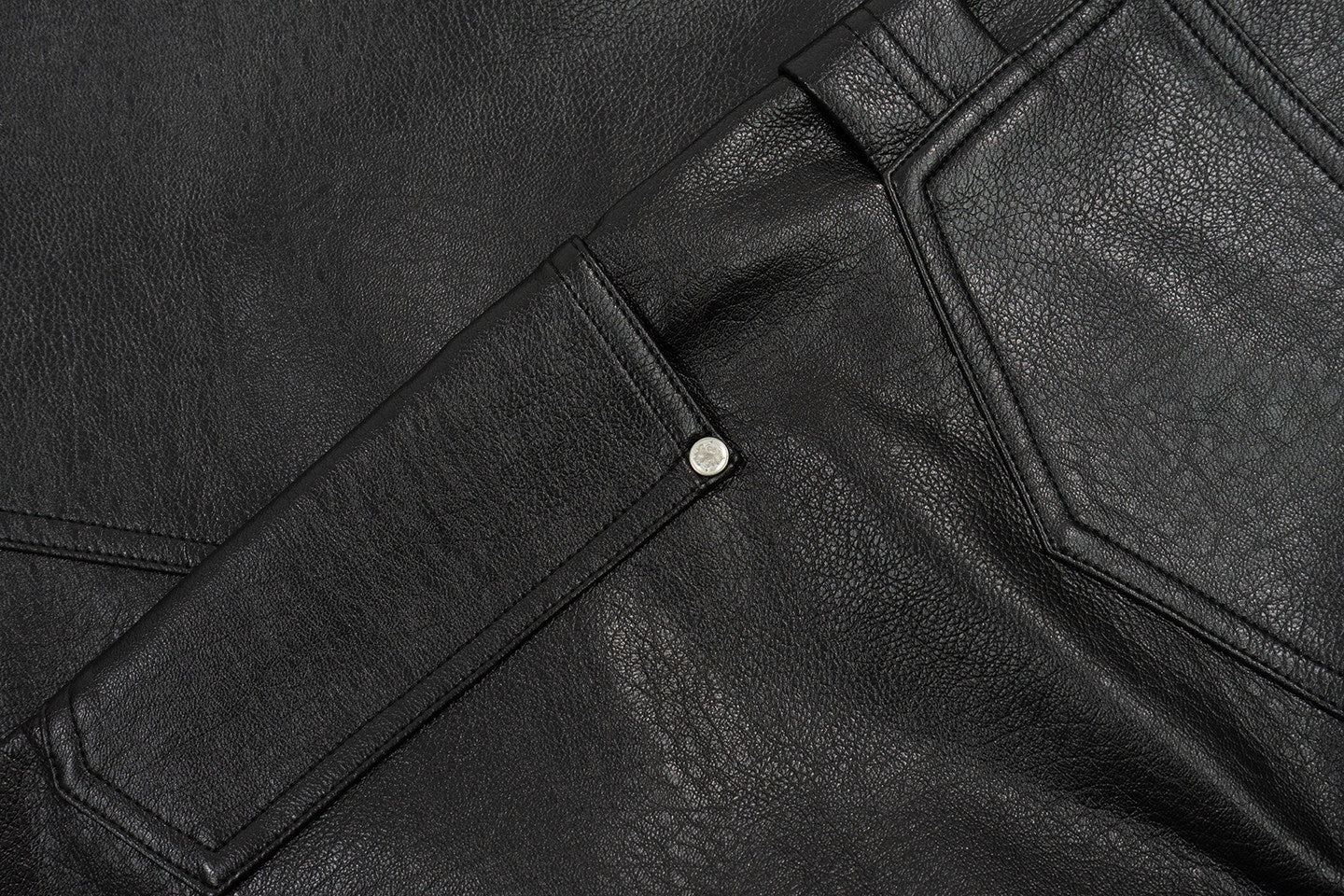 GRAF&WU Fashion AK Angel Black Warrior PU Leather Lumberjack Pants
