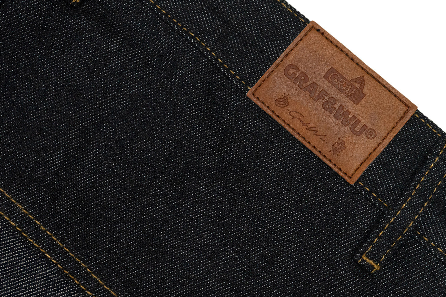 GRAF&WU Vintage Baseball Style Fashion Double-waist Jeans