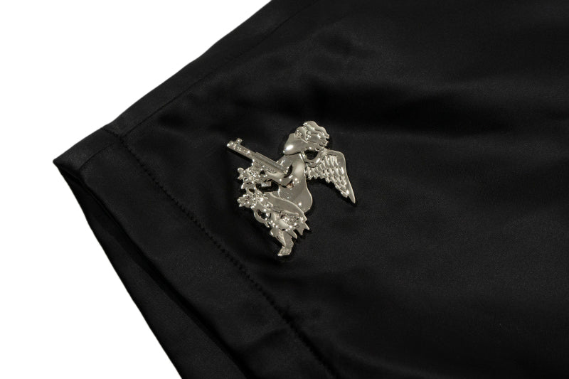 GRAFWU AK47 Angel Acetate Satin Shorts
