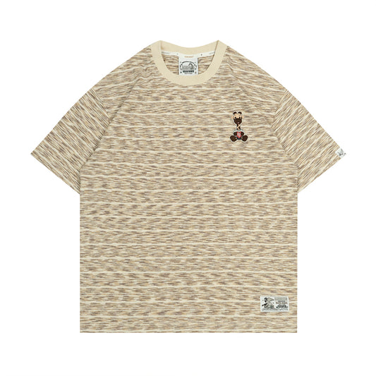 GRAFWU Giraffe Doll Holding Love Embroidered Stripes T-shirts
