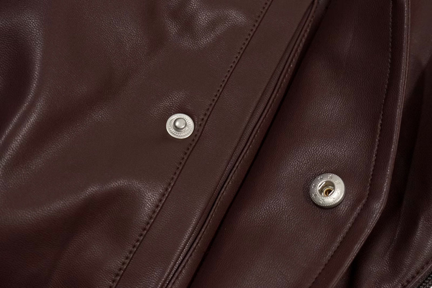 GRAF&WU Winter Vibe Metal Deer Brand Logo MA1 Leather Jacket