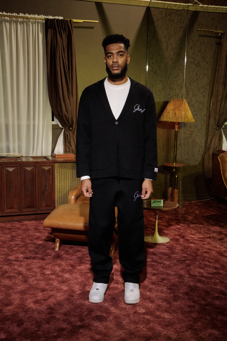 GRAF&WU Jacket Streetwear Brand Embroidered Knitted Suit Coat