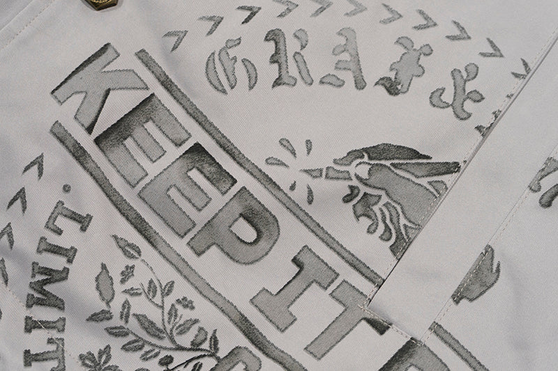 GRAF&WU Floral Giraffe Goddess Blessing Cotton Padded Coach Jacket