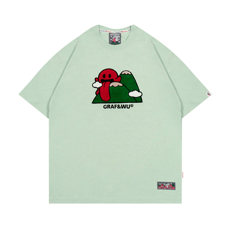 GRAFWU Nature Series Cute Ghost Bee, Flower, Snail, Elements Embroidered T-Shirt