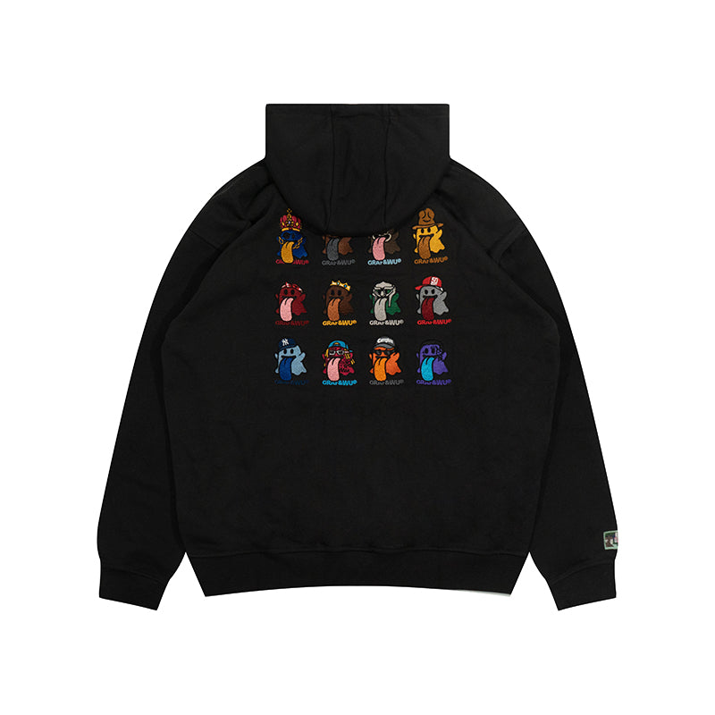 GRAF&WU Old School 12 Rap Ghost Embroidered Hoodie
