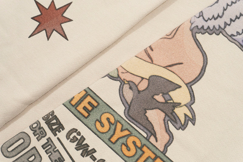 GRAF&WU Goddess Blessing Graphic Oversize Crew Neck Sweatshirt