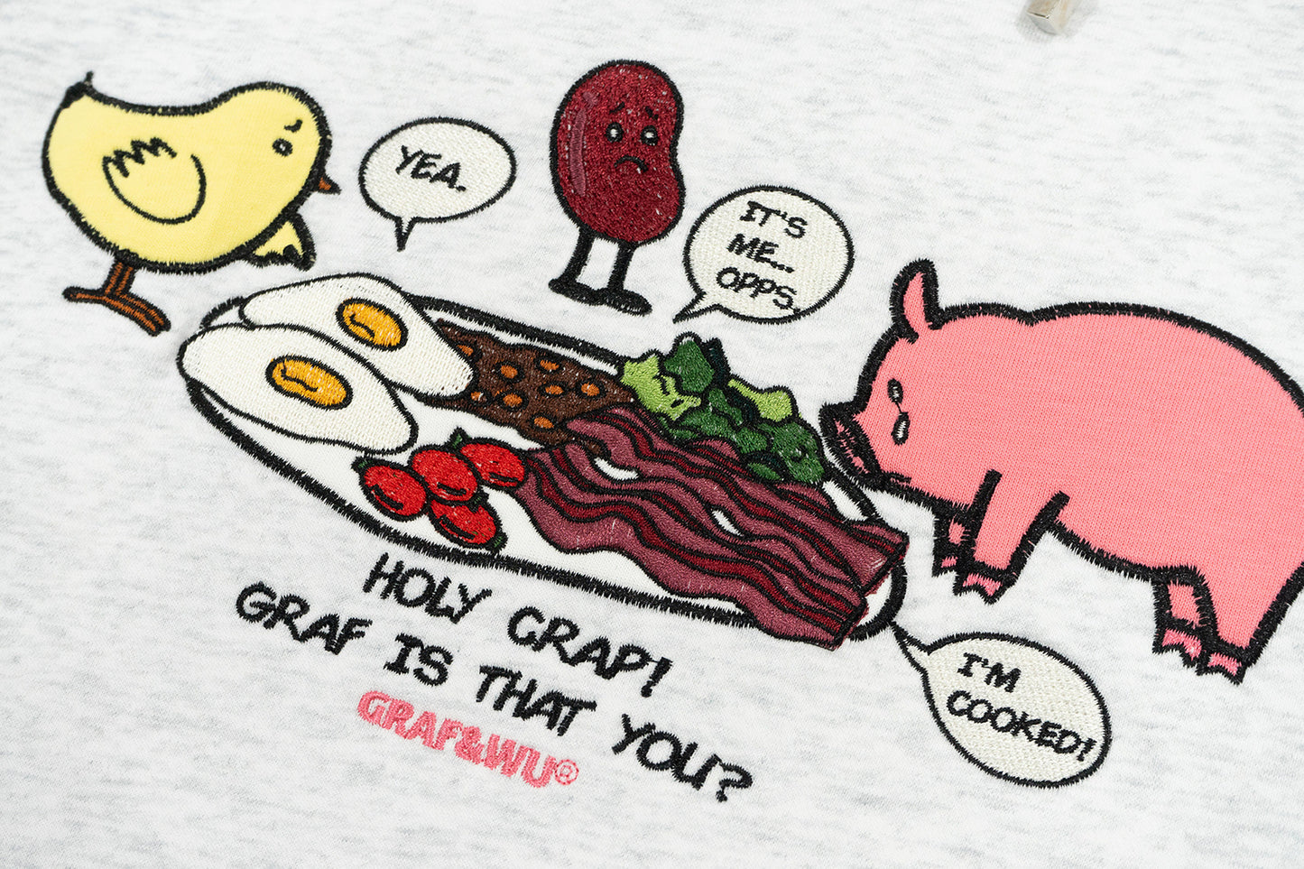 GRAF&WU Big Breakfast Pig Chick Funny Hoodies