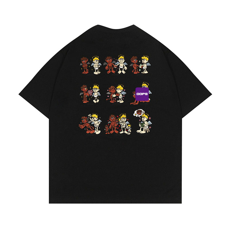 GRAFWU 9 Relationships Angel Devil Embroidery T-Shirts