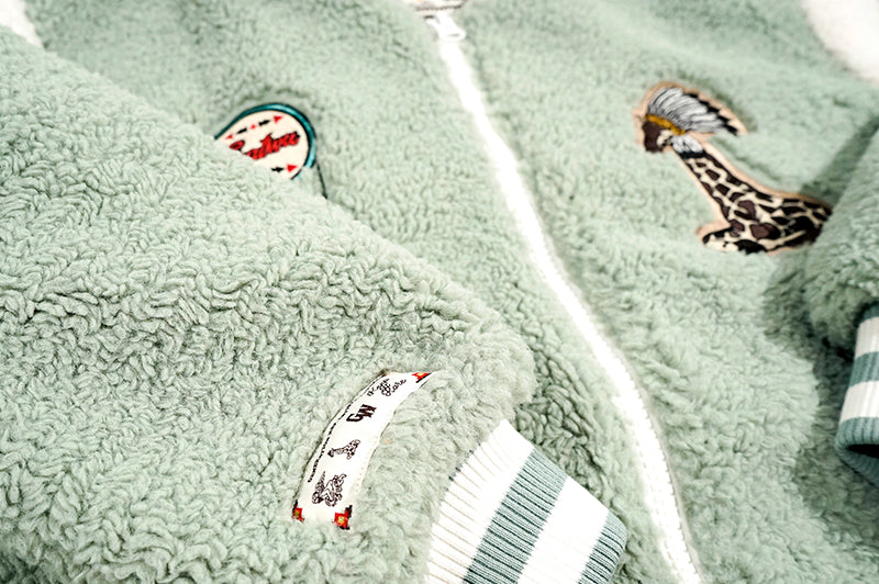 GRAF&WU Vintage Archery Angel Deer Totem Fleece Jacket