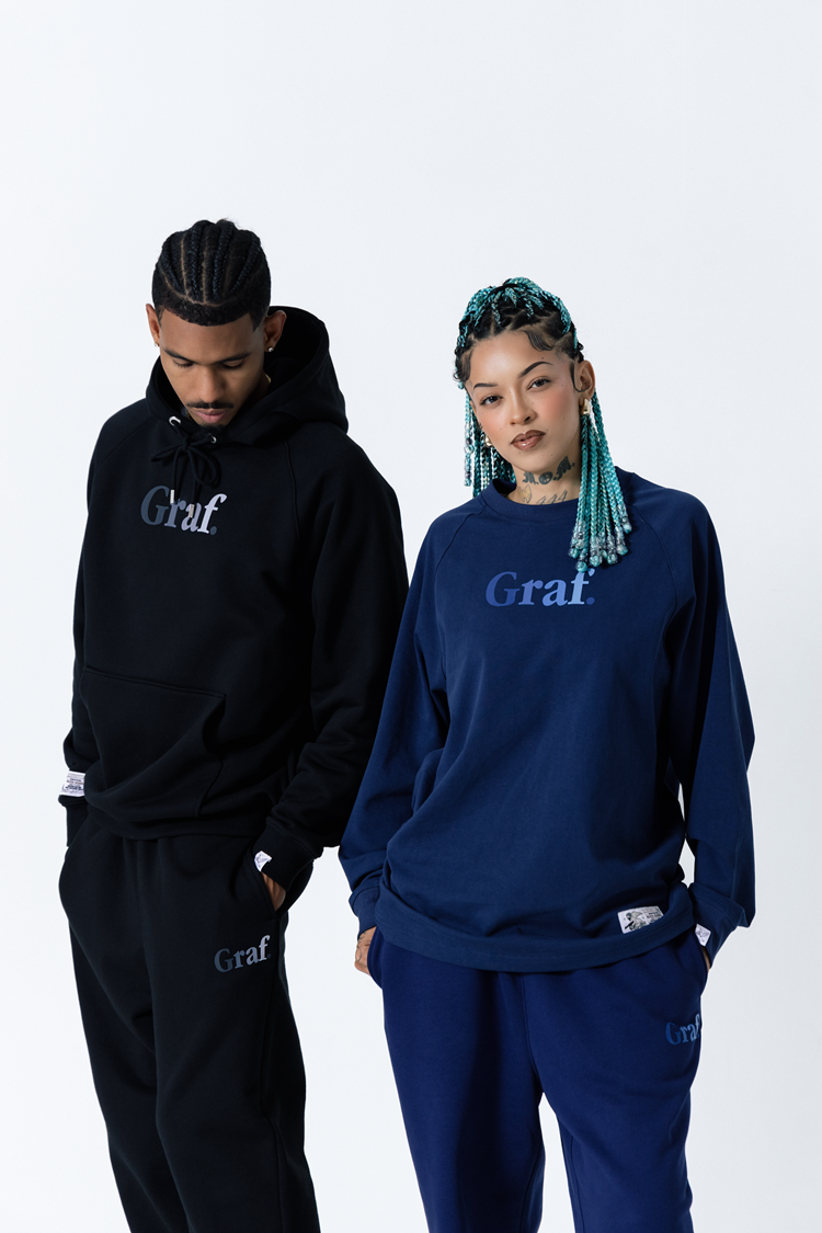 GRAF&WU Gradient Graf Fleece Oversized Streetwear Hoodie