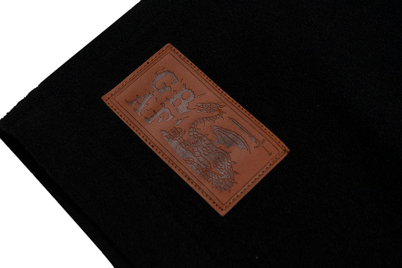 GRAF&WU Leather Dragon Label Chenille Knit Solid Sports Shorts