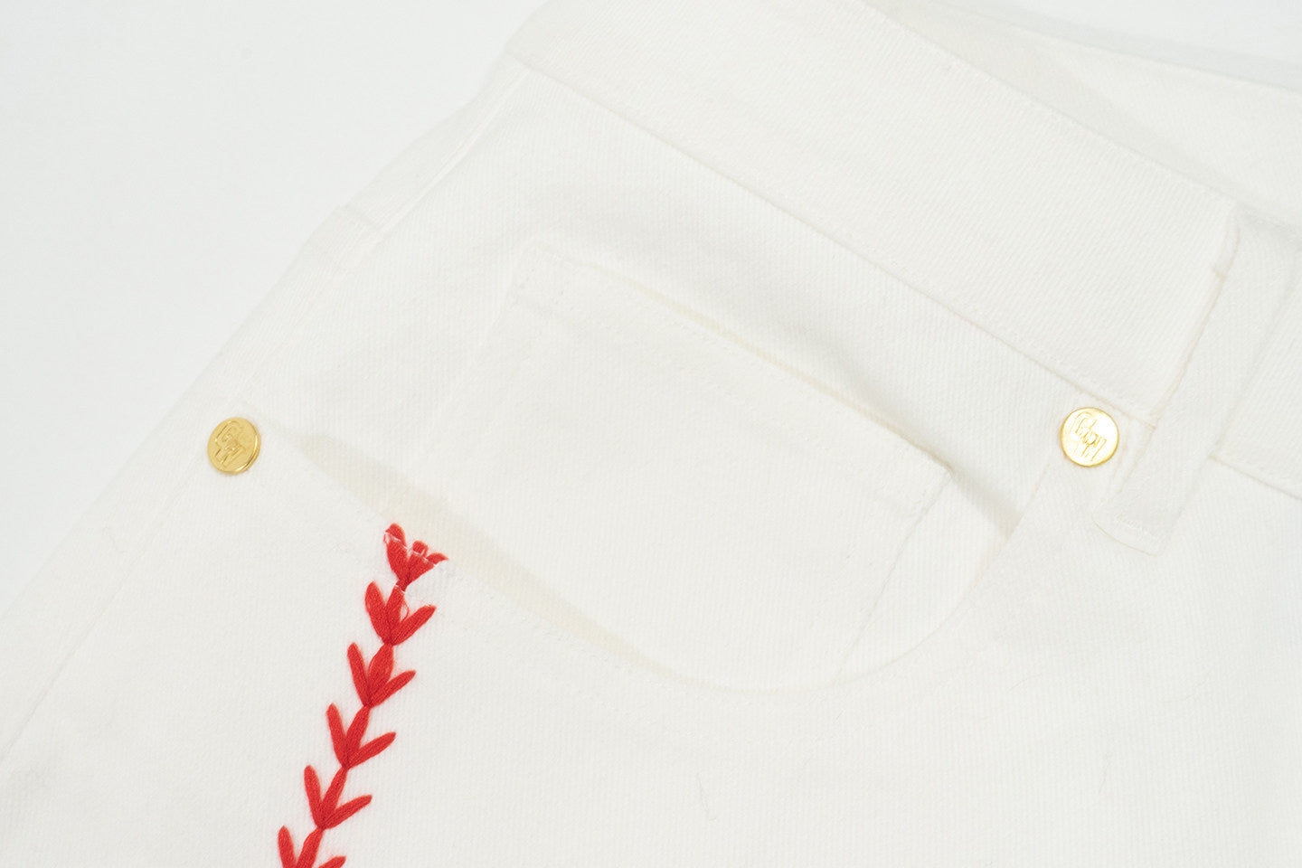 GRAF&WU Baseball Figure Handmade Embroidered Fashion Pants