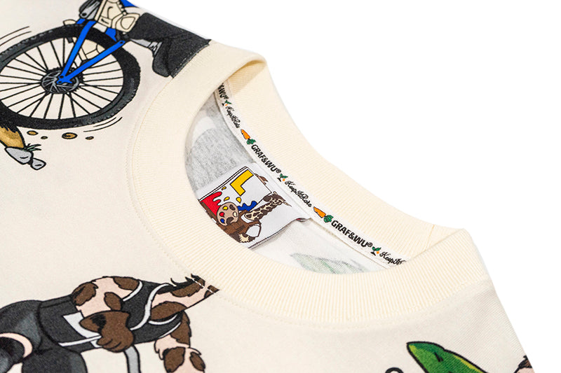 GRAF&WU T-Shirts Street Activity Giraffe Pattern Design Short Sleeve Street Hip-Hop Fashion Short Sleeves Men Cotton Summer T-Shirt Casual Tees