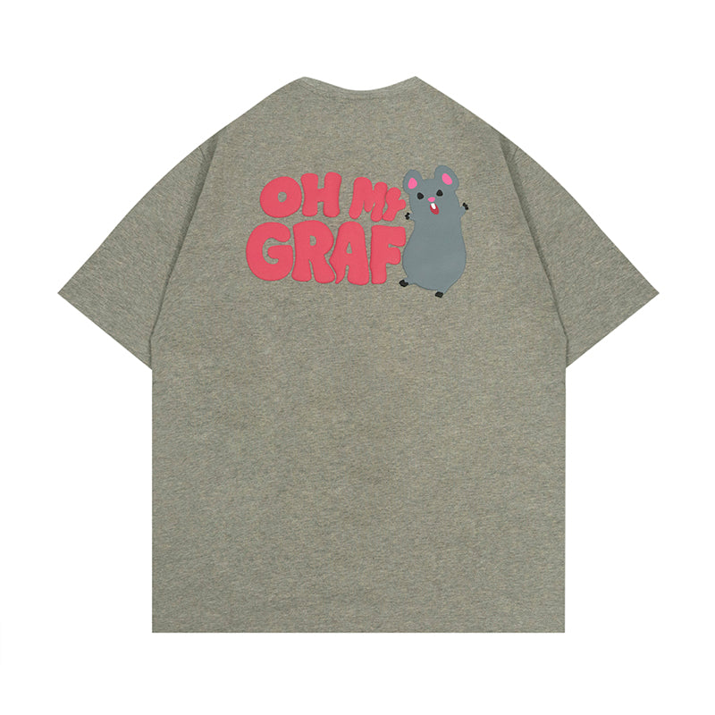 GRAFWU Pocket OhMyGraf Screaming Mouse Cute Design T-Shirt