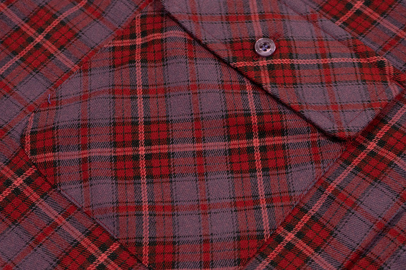 GRAF&WU Fashion Plaid Design Loose Cozy Cotton Long-sleeved Shirt