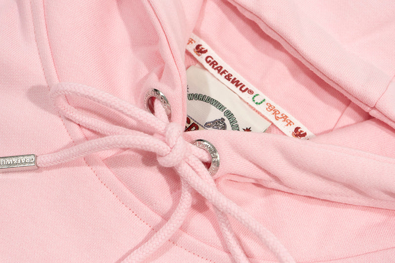 GRAF&WU Strawberry Cherry Sundae Cute Ghost Giraffe Street Hoodie