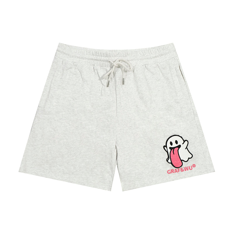 GRAF&WU Shorts Sweet Anatomy Pattern Design Men'S Shorts Cute Ghost Magic Stickers Anatomy Ghost Pants Casual Athletic Shorts