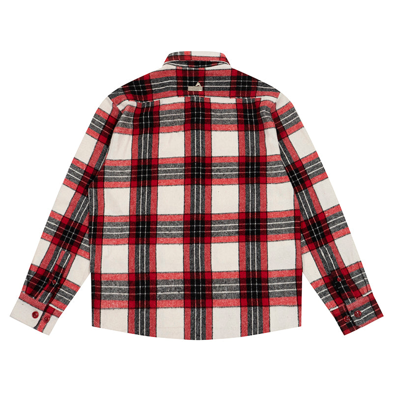 GRAF&WU Spliced Grid Ddesign Flannel Fashion Shirt