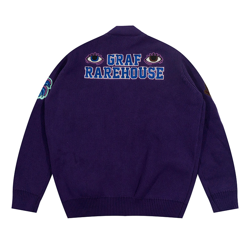 GRAF&WU Devil Two-Headed Sheep Emblem Knitted Sweater