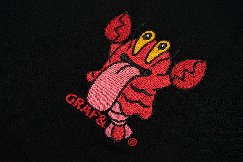 GRAF&WU T-Shirts Crayfish Cute Ghost Short Sleeves Loose Street Fashion Short Sleeve Men Women Cotton Shirts Casual T-Shirt