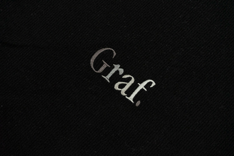GRAF&WU Brand Letter Embroidered Graphic Tee Unisex Oversized Streetwear