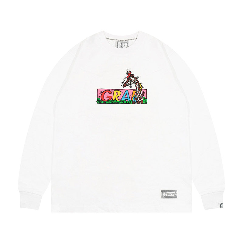 GRAF&WU Tribute Keith Haring Pop Art Cartoon Long-sleeved Shirt