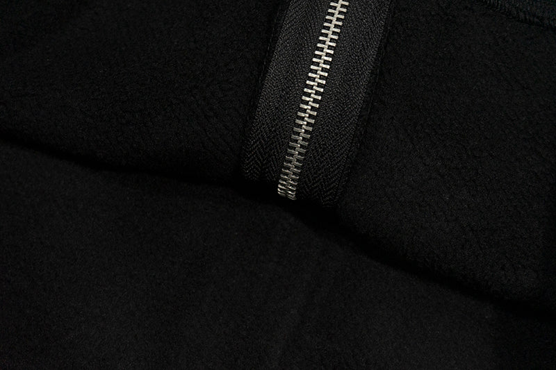 GRAF&WU Zip-up Hoodie Metal Deer Emblem Thick Fleece Cardigan