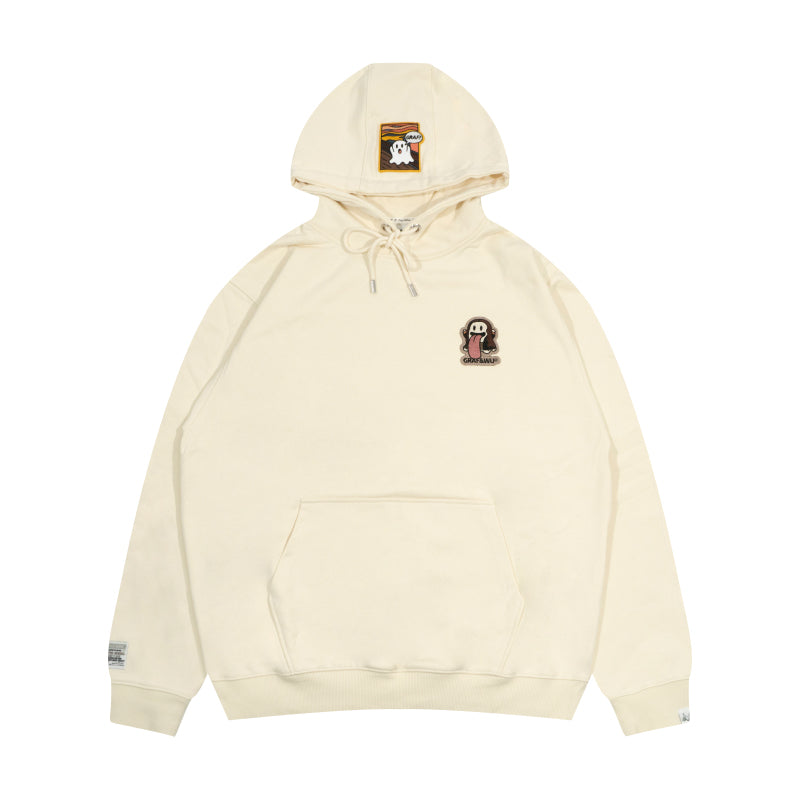 GRAF&WU World Famous Paintings Mona Lisa Cute Ghost Character Hoodie