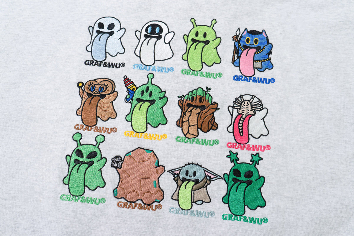 GRAF&WU Alien Ghost UFO Cow Graphic Hoodie