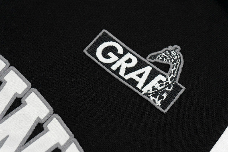 GRAF&WU Football Style Fashion Embroidered Hoodie