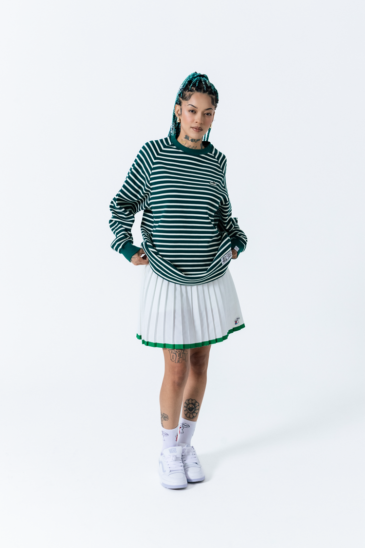 GRAF& WU Metal Giraffe Logo Streetwear Striped Long-Sleeve Shirt