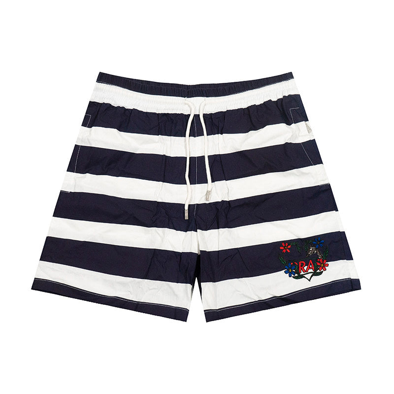 GRAF&WU Embroidered Striped Shorts Casual Summer Streetwear