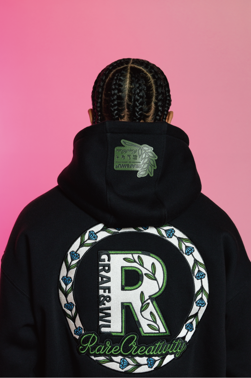 GRAF&WU Intellectual Property Flowers Embroidered Fleece Hoodie